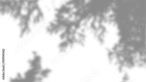 Realistic transparent shadow of tree branch with overlay effect