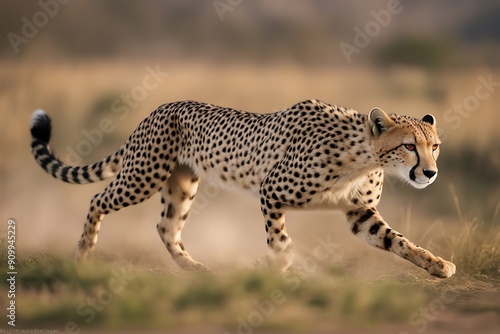 running jubatus acinonyx cheetah animal wildlife isolated white background fur male fast speed spotted felino african nature fauna motion