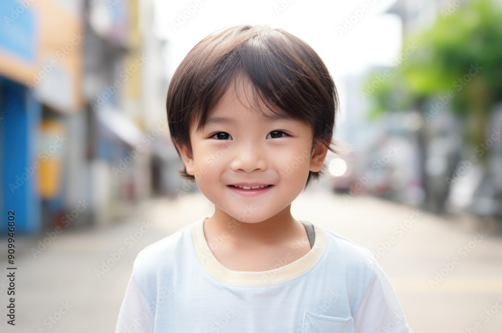close up portrait standing in the street and happy. close up portrait standing in the street and happy.