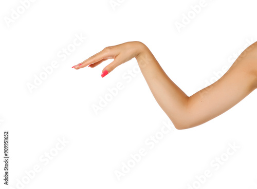 a bent female hand  on a white background photo