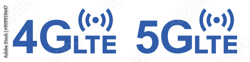 4G an 5G LTE set icon, vector illustration