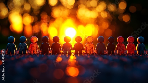 Diverse and Inclusive Team Standing Together at Sunset Representing DEI in Business