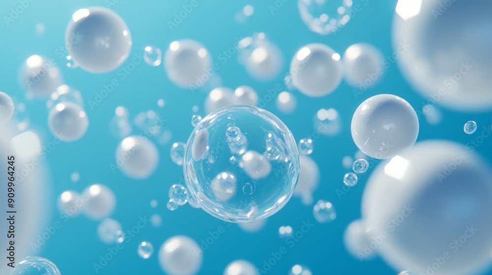 An illustration of the structure of a white atom or molecular compound in 3D An illustration of the structure of a white atom or molecular compound in 3D