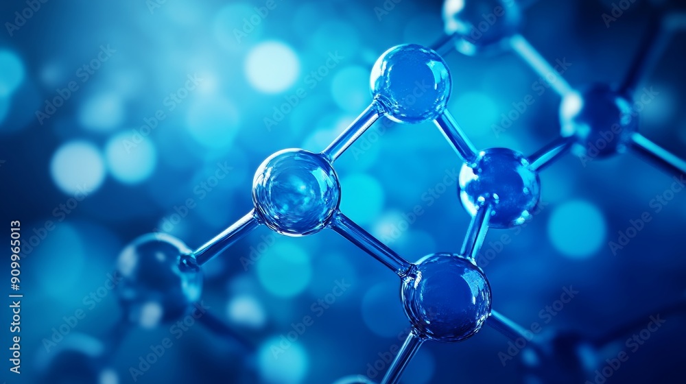 This illustration shows a 3D model of a molecule. Science background with illustrations This illustration shows a 3D model of a molecule. Science background with illustrations