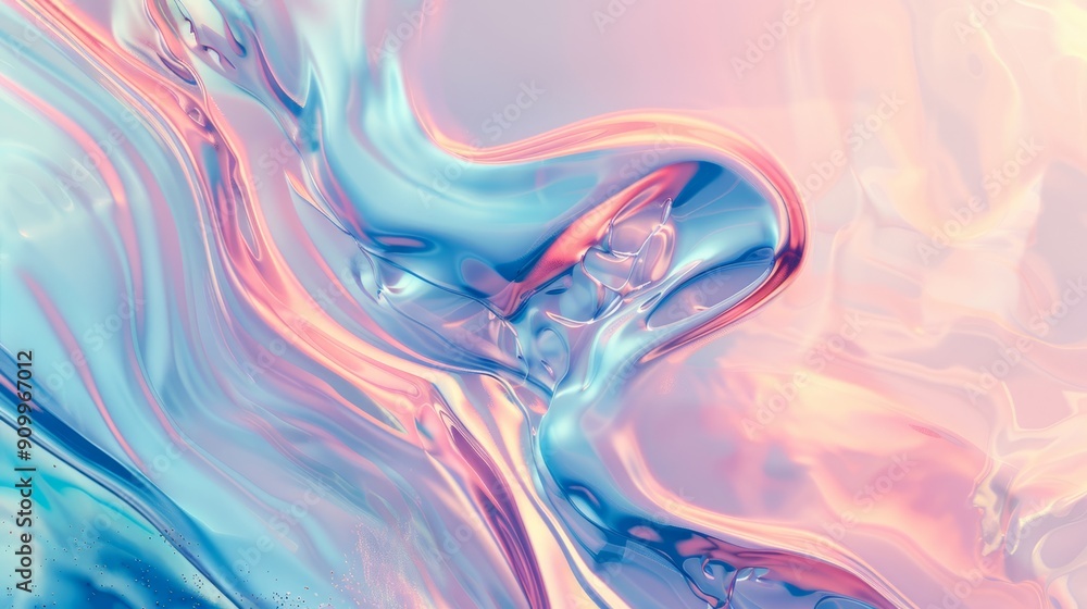 Obraz premium A blurry background with a pink and blue pattern, an abstract drawing, abstract art