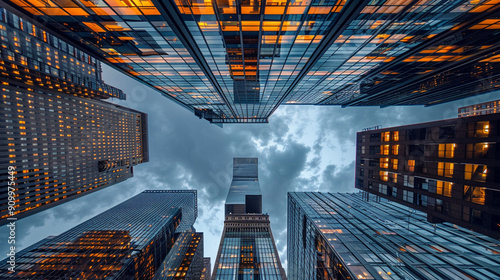 Lookup view of variety of corporates business building photo