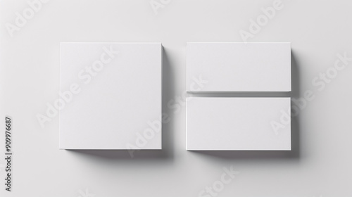 Top view of two business cards isolated on white.