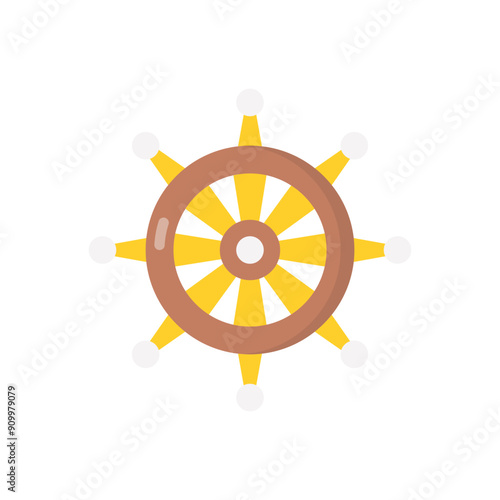 Dharma wheel vector icon