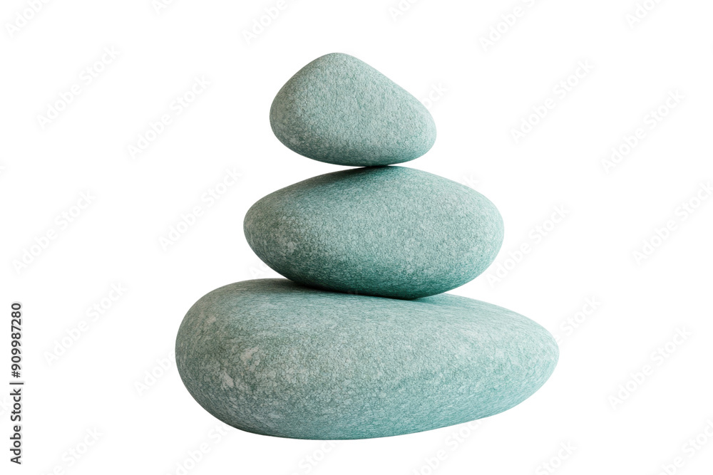 Stack of green stones isolated on transparent background. symbolizing balance, serenity, relaxation, and natural harmony. Stack of green stones isolated on transparent background. symbolizing balance, serenity, relaxation, and natural harmony.
