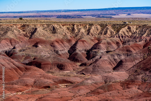 Painted Desert Landscape on a bright sunny day erosion Arizona American Southwest photo