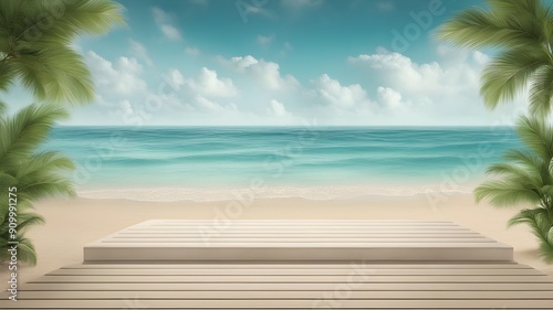 Podium beach sea tropical