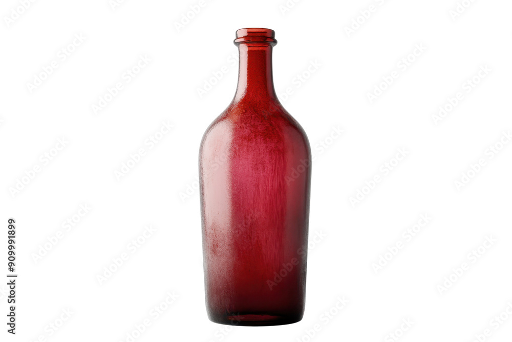 Elegant red glass bottle isolated on a transparent background. perfect for beverage product marketing or design purposes. Elegant red glass bottle isolated on a transparent background. perfect for beverage product marketing or design purposes.