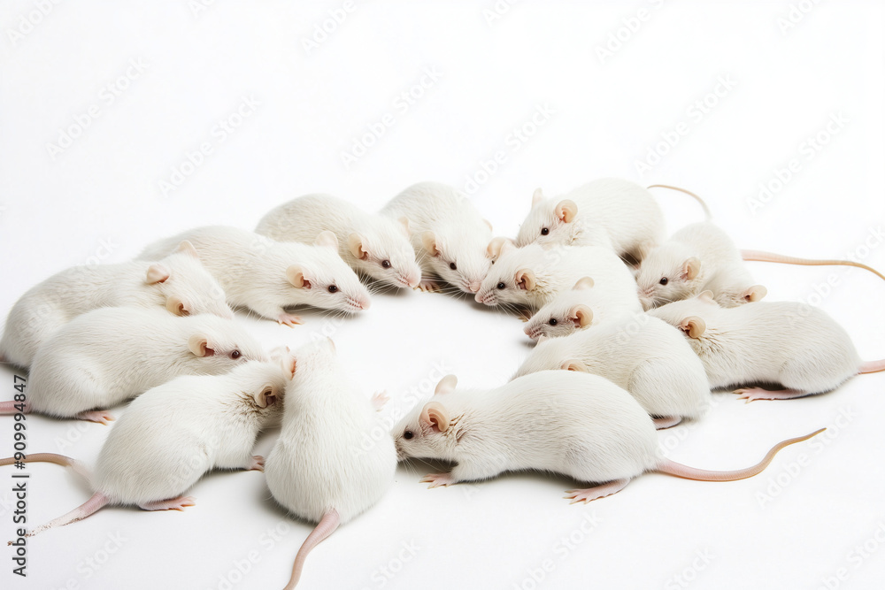 White mice used in animal testing White mice used in animal testing