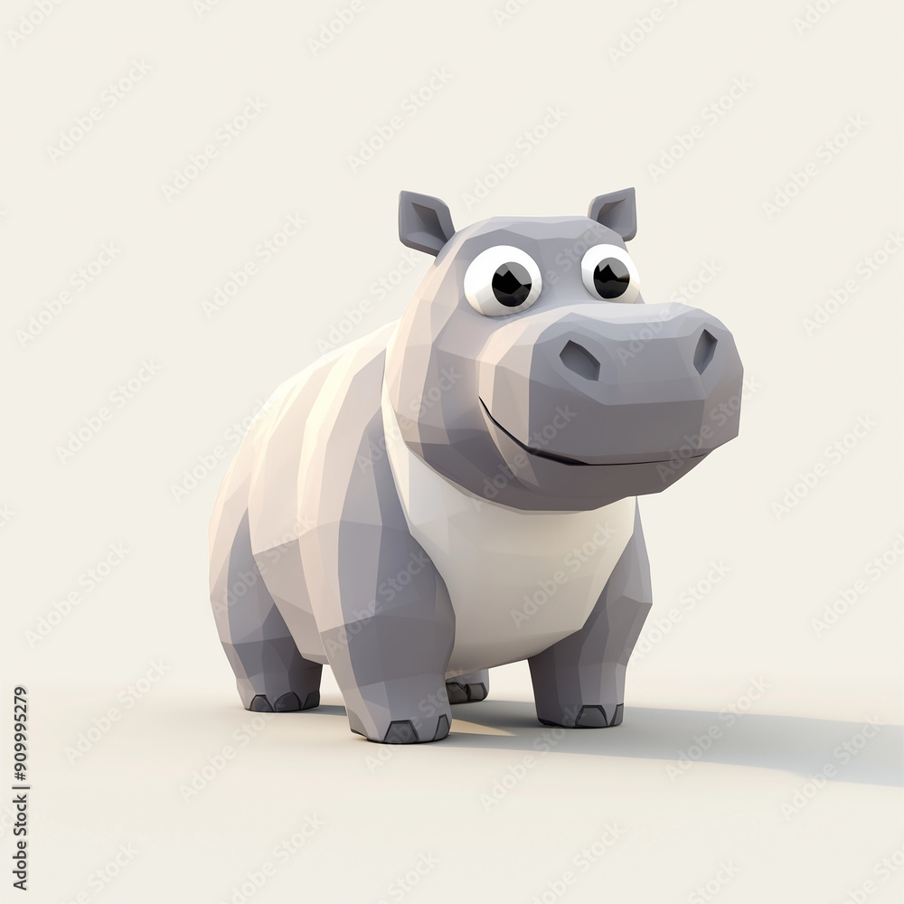 ローポリゴン3Dカバ ローポリゴン3Dカバ
