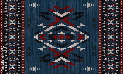 American tribal ethnic native pattern.Traditional Navajo,Aztec,Apache,Southwest and Mexican style fabric pattern.Abstract vector motifs pattern.For fabric,clothing,blanket,carpet,woven,wrap,decoration