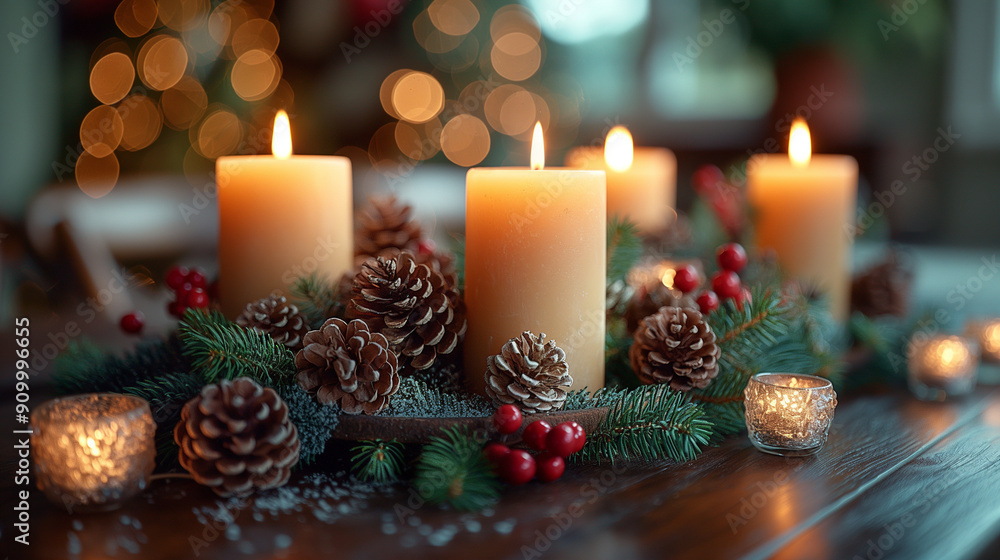 A christmas Festive Table Setting for the Holidays A christmas Festive Table Setting for the Holidays