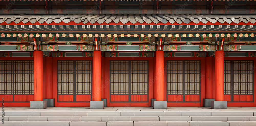 Korean Traditional Architecture 3D Render Korean Traditional Architecture 3D Render