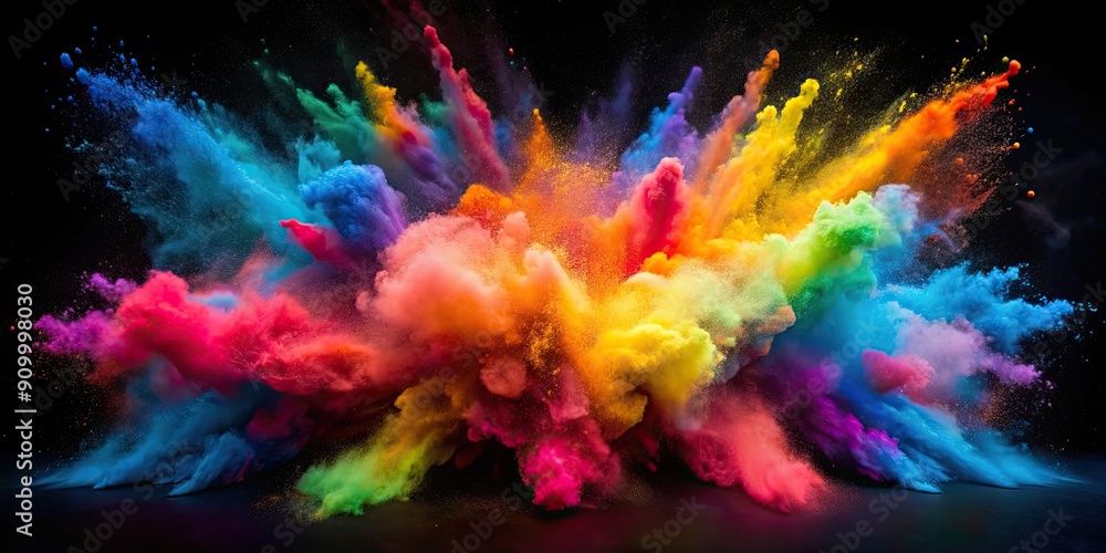 Paint explosion with vibrant colors, powder splash, and billowing smoke , explosion, paint, vibrant, colors, powder, splash Paint explosion with vibrant colors, powder splash, and billowing smoke , explosion, paint, vibrant, colors, powder, splash