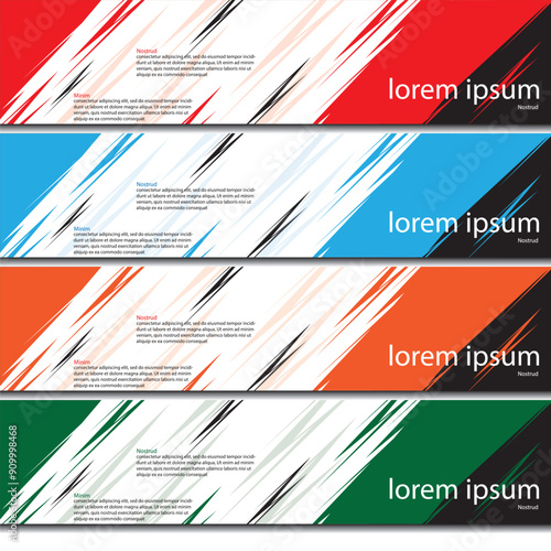 Banner with Complex Sword Slash-Shaped Organic Vector Design Suitable for Web or Print with a Simple and Elegant Look