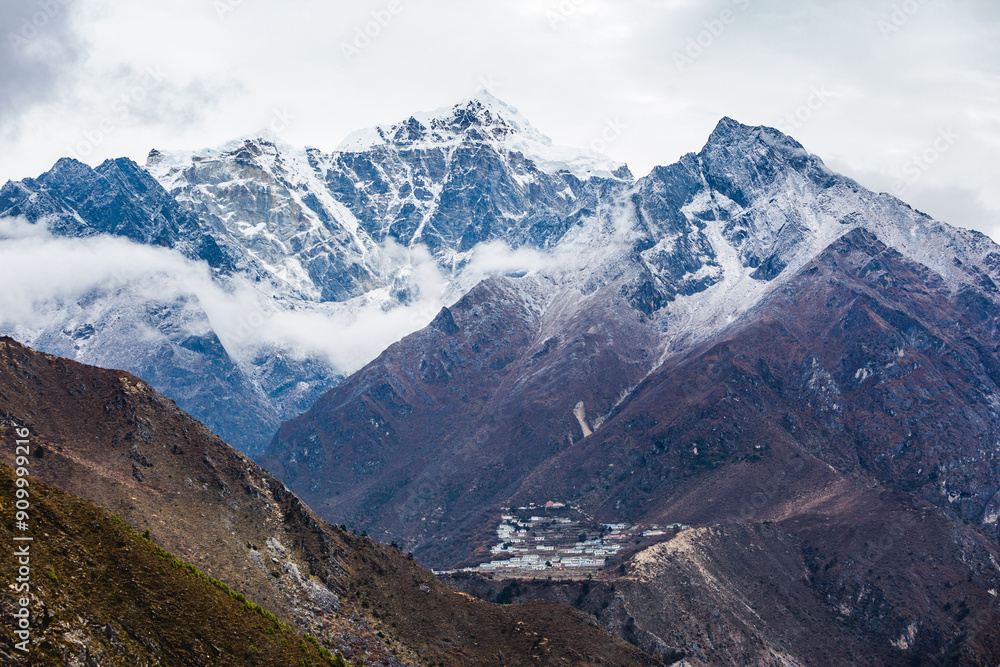Himalayan Mountains view. Nepal, Sagarmatha National Park Himalayan Mountains view. Nepal, Sagarmatha National Park
