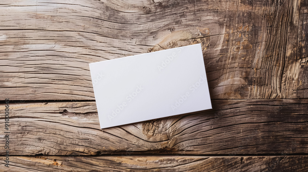 White blank business name card for mockup on a wood background. White blank business name card for mockup on a wood background.