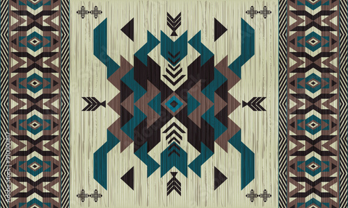 American tribal ethnic native pattern.Traditional Navajo,Aztec,Apache,Southwest and Mexican style fabric pattern.Abstract vector motifs pattern.For fabric,clothing,blanket,carpet,woven,wrap,decoration