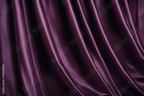 Luxurious plum silk curtain with a dark rich sheen to enhance exclusive products, Ai Generated