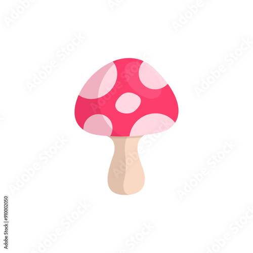 Mushroom minimalist vector illustration ,simple transparent graphic element .Isolated on white background