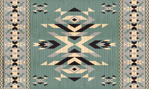 American tribal ethnic native pattern.Traditional Navajo,Aztec,Apache,Southwest and Mexican style fabric pattern.Abstract vector motifs pattern.For fabric,clothing,blanket,carpet,woven,wrap,decoration