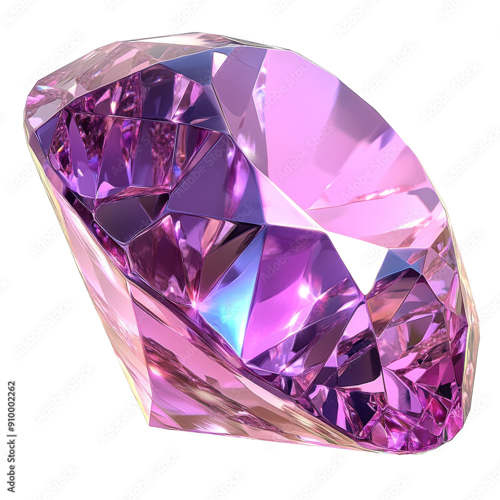 Stunning Close-Up of a Faceted Pink Gemstone with Brilliant Sparkles and Reflections Stunning Close-Up of a Faceted Pink Gemstone with Brilliant Sparkles and Reflections
