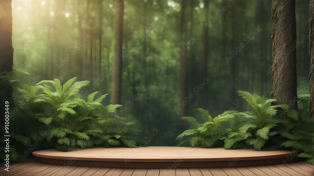 Fototapeta premium Podium green nature forest plant