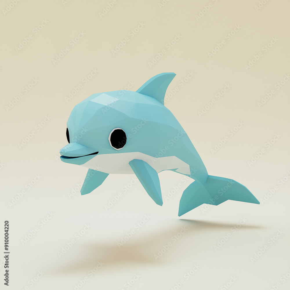 ローポリゴン3Dイルカ