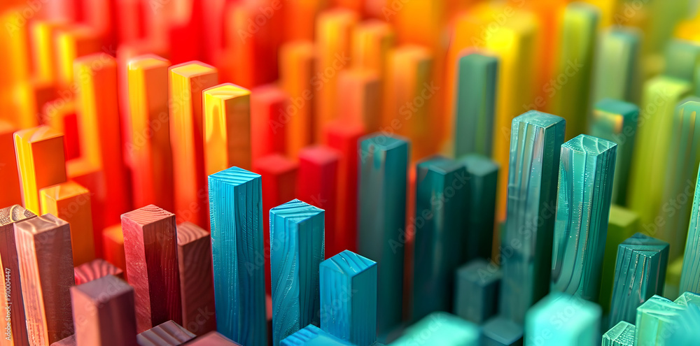 Abstract Wooden Block Pattern - 3D Render Abstract Wooden Block Pattern - 3D Render