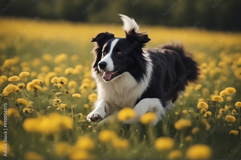 field running border collie dandelions dog flower run play fun breed meadow park green white lawn ball yellow pedigree grass jump summer outside black cute funny energy catching training adorable toy field running border collie dandelions dog flower run play fun breed meadow park green white lawn ball yellow pedigree grass jump summer outside black cute funny energy catching training adorable toy
