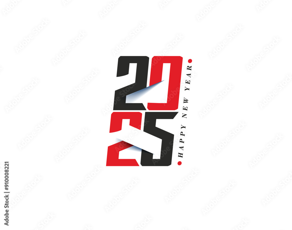 Happy New Year 2025 Text Typography Design Element flyer, banner design. Happy New Year 2025 Text Typography Design Element flyer, banner design.