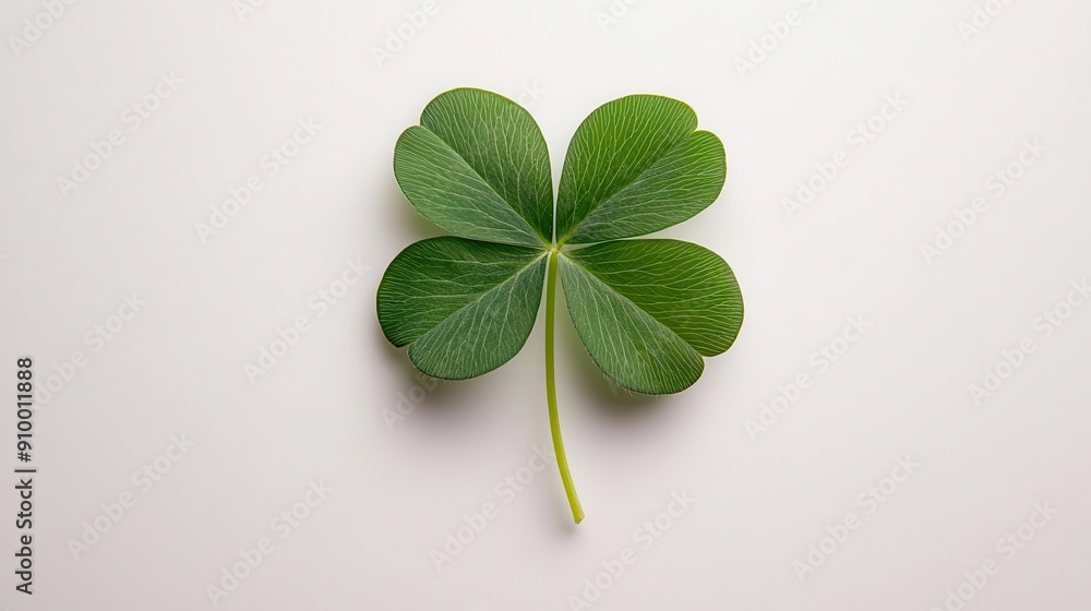 macro shot of rare fourleaf clover isolated on pure white background symbol of luck and good fortune macro shot of rare fourleaf clover isolated on pure white background symbol of luck and good fortune