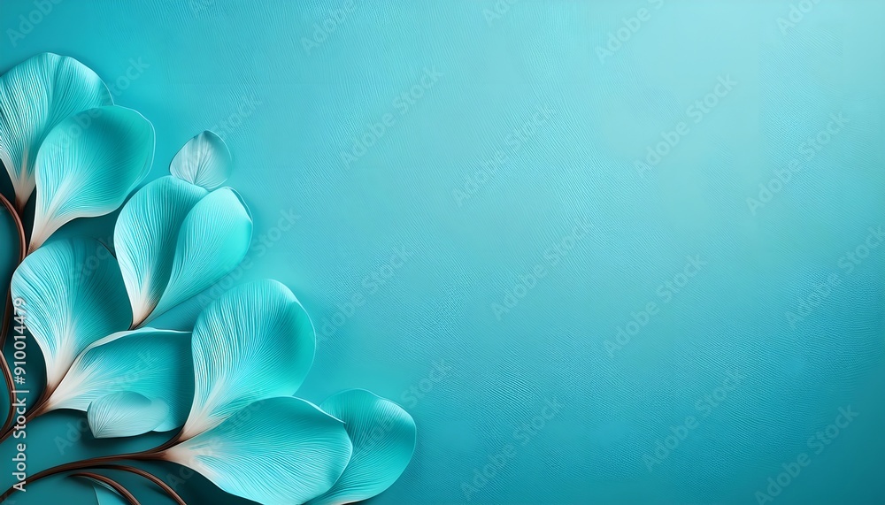 Obraz premium Blossom flower turquoise on blue background 