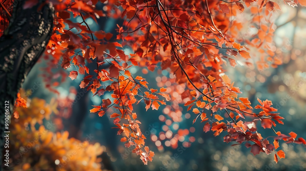 A tree with red leaves
