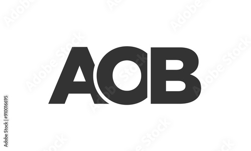 Free Download AOB logo design template with strong and modern bold text. Initial based vector logotype featuring simple and minimal typography. Trendy company identity. - GFXLoad