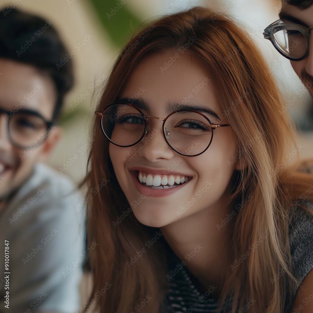 Young woman smiling brightly, symbolizing joy in learning and positive educational experiences. Young woman smiling brightly, symbolizing joy in learning and positive educational experiences.