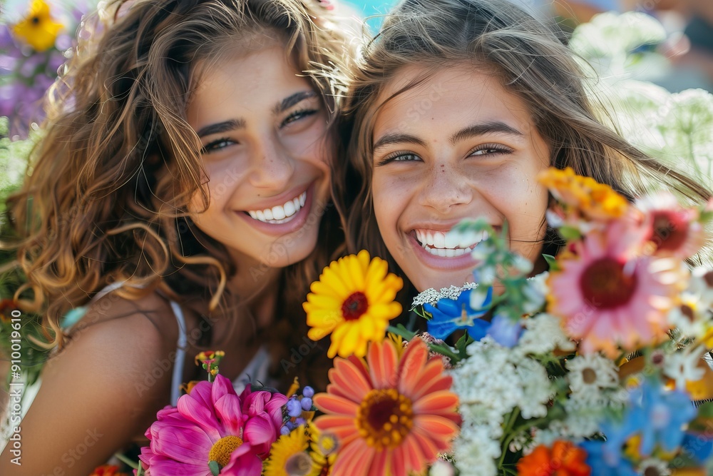 Elderly Lady Taking Selfie with Flower Crown Elderly Lady Taking Selfie with Flower Crown