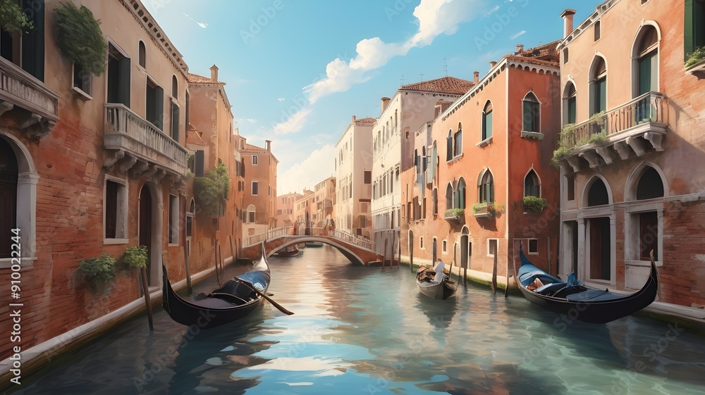 Obraz premium boat ride through the canals of Venice on a summer day