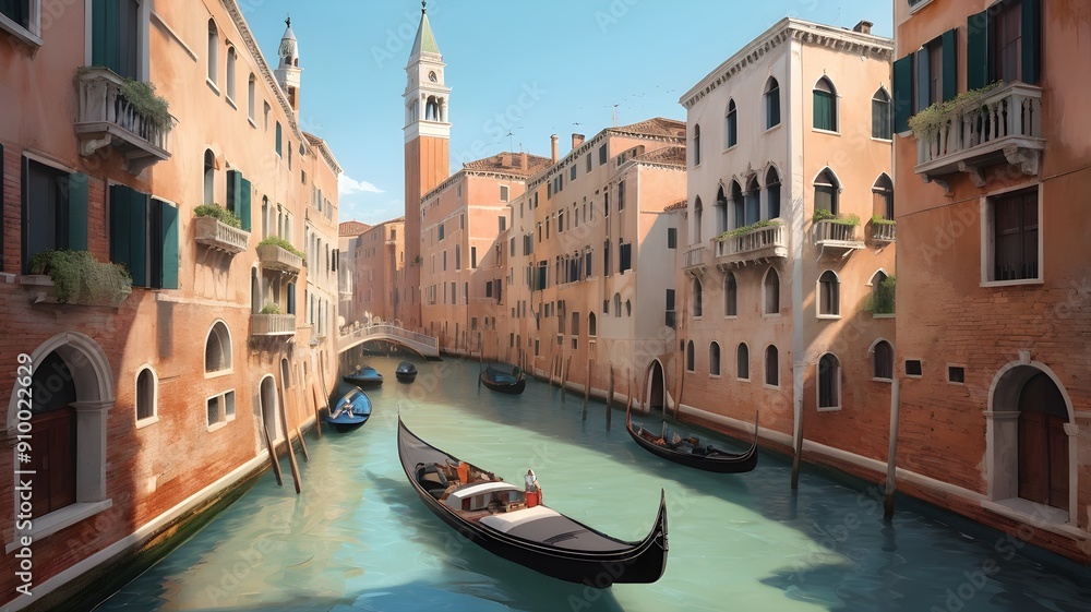 Obraz premium boat ride through the canals of Venice on a summer day
