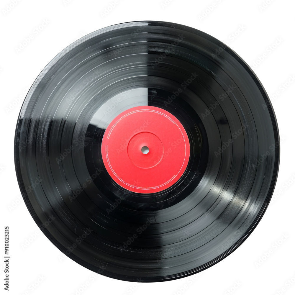 Vinyl record with a blank label isolated on transparent or white background, vintage music Vinyl record with a blank label isolated on transparent or white background, vintage music