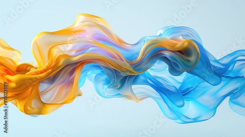 Colorful Fluid Abstract Background with Blue and Yellow Tones