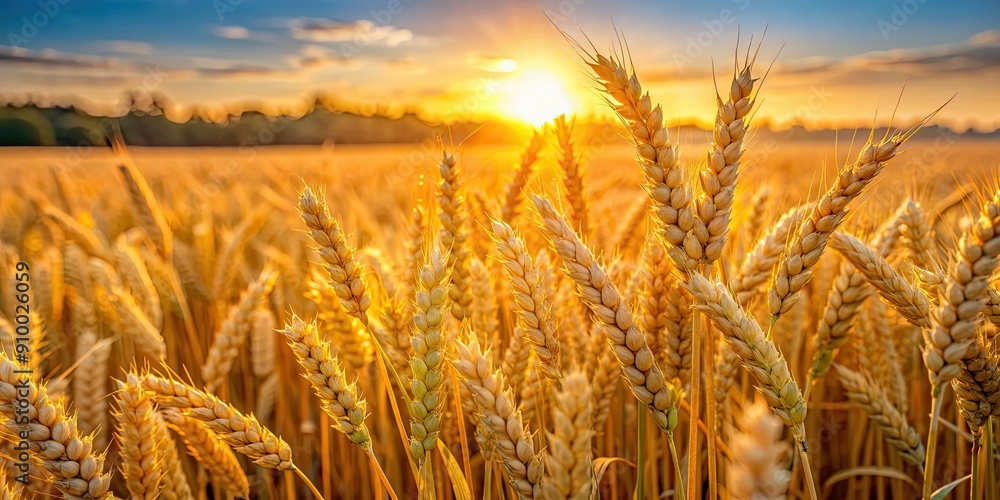 Morning sunlight casting a golden glow over a lush wheat field, showcasing ripe ears of wheat, wheat, field, morning, sunrise Morning sunlight casting a golden glow over a lush wheat field, showcasing ripe ears of wheat, wheat, field, morning, sunrise
