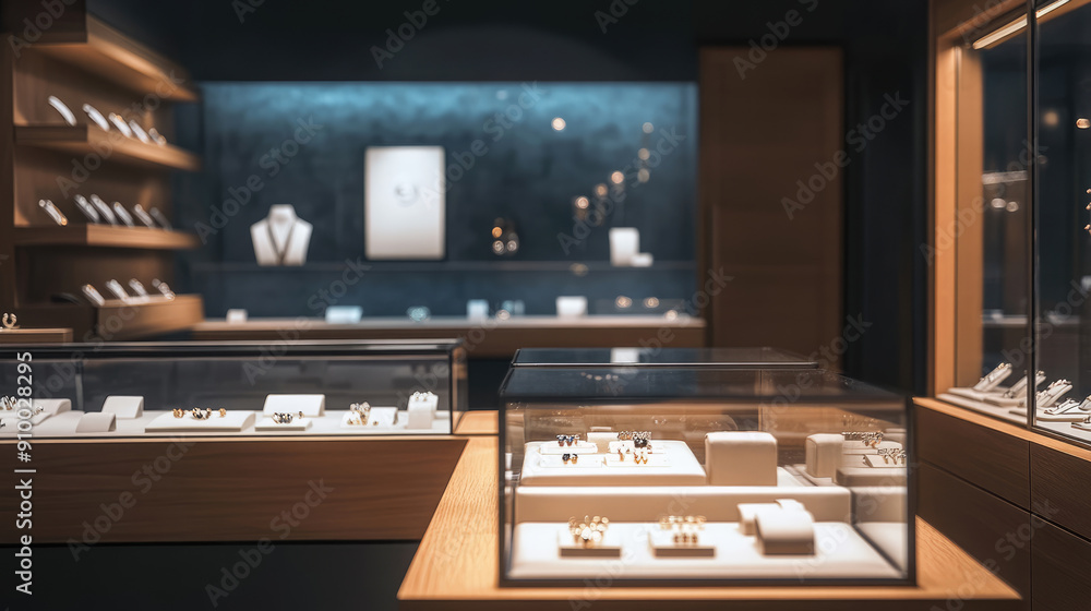 An Elegant Jewelry Display Featured in a Modern Store Interior That Captivates Customers An Elegant Jewelry Display Featured in a Modern Store Interior That Captivates Customers