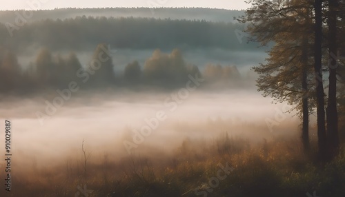 Poland morning landscape fog Beautiful forest Nature Wood Tree Clouds Sun Autumn Beauty Orange Leaves Sunset Colorful Fall Sunrise Natural Yellow Drone Sunlight Season photo