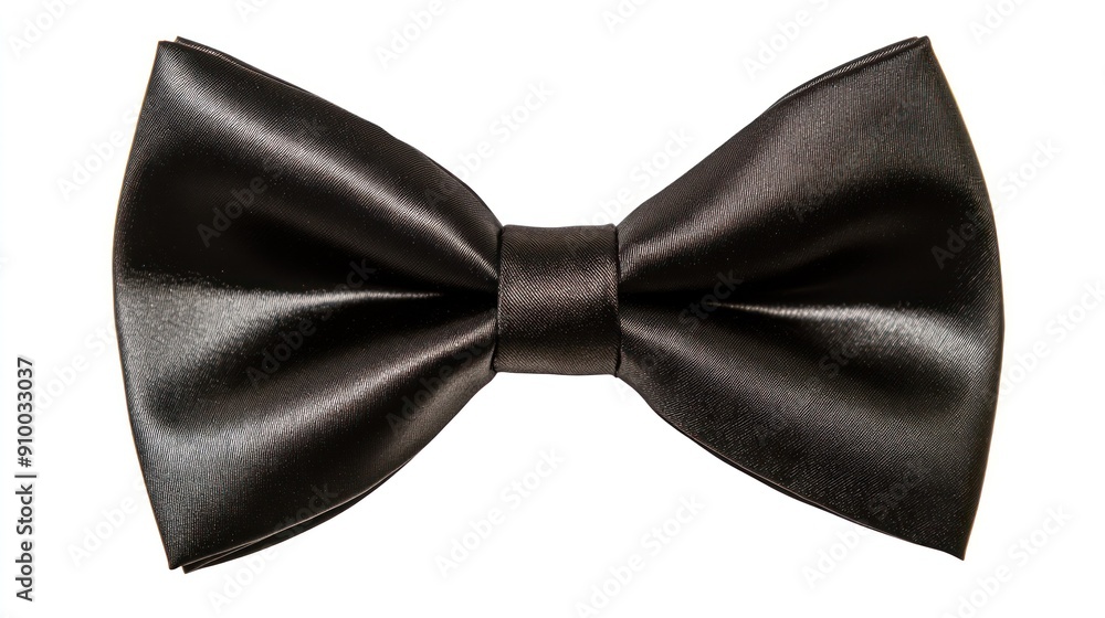 Shiny black bow tie with satin finish, perfect for events. Shiny black bow tie with satin finish, perfect for events.