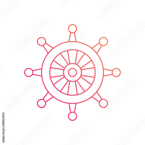 Dharma wheel vector icon